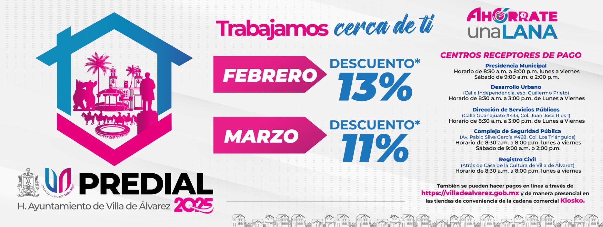 Pago en línea 2025 PREDIAL
Multas
Pago del Predial
Pagos Panteones
Pagos Diversos por Estados de Cuenta y Órdenes de Pago